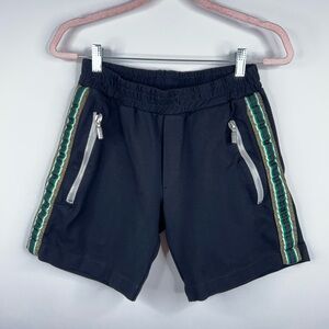 Rhude Traxedo Shorts Black Green Stripe Zipper Pockets Size XS